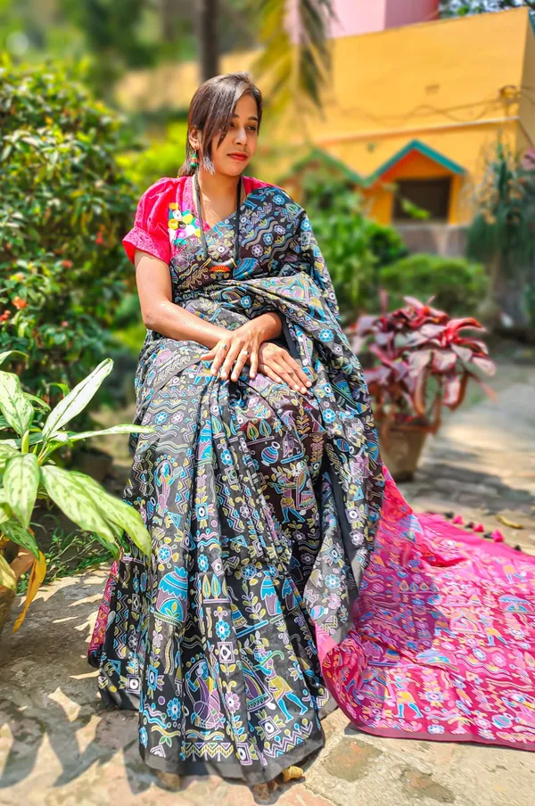 Black_Printed_Bollywood_Pure_Cotton_Silk_Saree