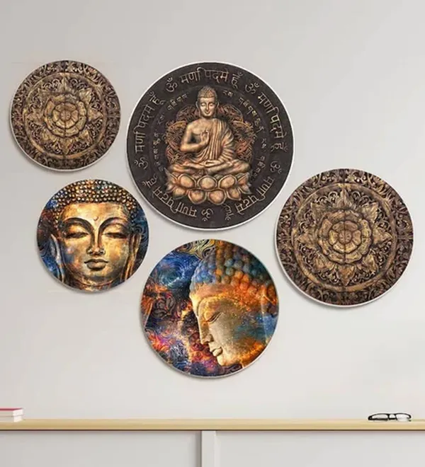 Handmade_Meenkari_Hanging_Wall_Decor_BuddhaNirvana(Pack4,12In,12In,10In,10in,8In)