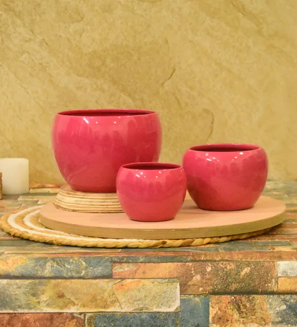Maroon_Planters_for_Home_Decor,Indoor,Outdoor,Plant_Container_5,4,3_inch_Combo_Set