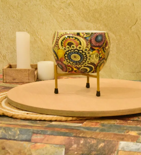 multi_color_Meenakari_Handmade_Pitalnagi_Pots_And_Planter,Home,Indoor,Outdoor,Plant_Container