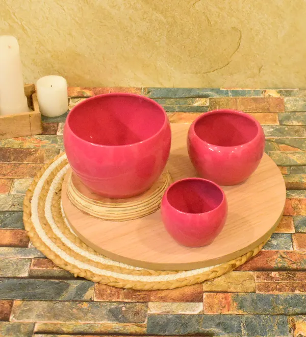 Maroon_Planters_for_Home_Decor,Indoor,Outdoor,Plant_Container_5,4,3_inch_Combo_Set