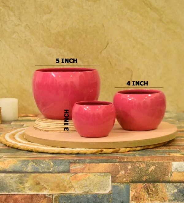 Maroon_Planters_for_Home_Decor,Indoor,Outdoor,Plant_Container_5,4,3_inch_Combo_Set