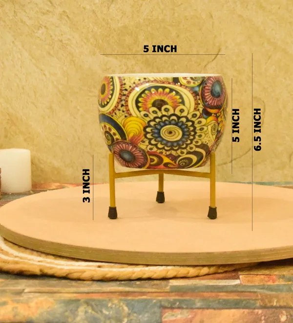 multi_color_Meenakari_Handmade_Pitalnagi_Pots_And_Planter,Home,Indoor,Outdoor,Plant_Container