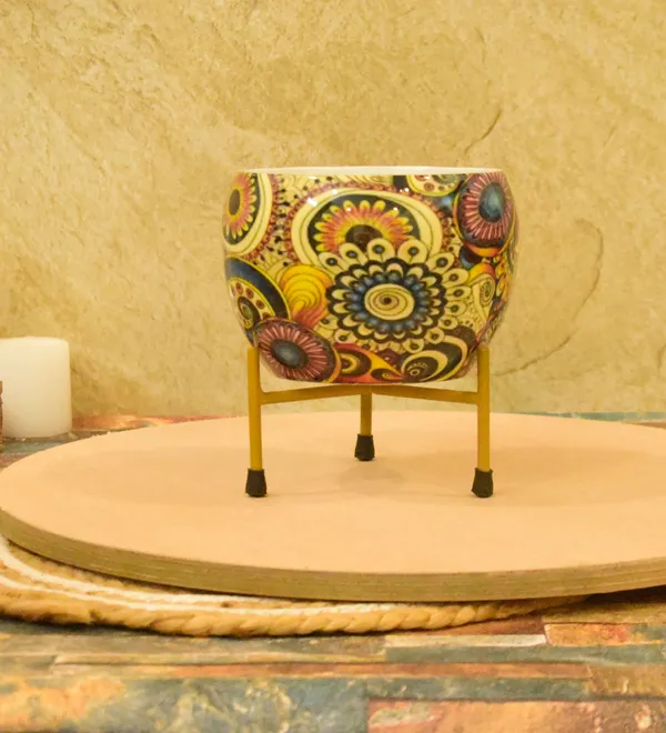 multi_color_Meenakari_Handmade_Pitalnagi_Pots_And_Planter,Home,Indoor,Outdoor,Plant_Container