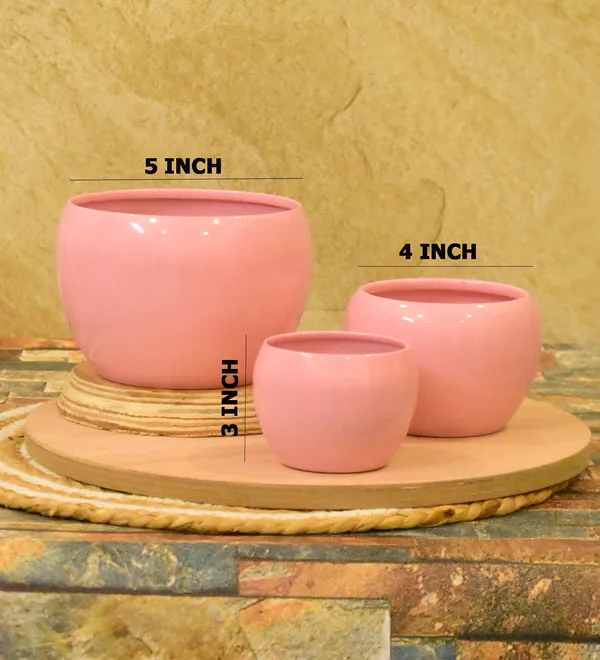 Pink_Planters_for_Home_Decor,Indoor,Outdoor,Plant_Container_5,4,3_inch_Combo_Set