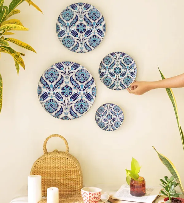 Handmade_Meenkari_Hanging_Wall_Decor_Indigo_Tulip(Pack4,12In,11In,10In,8In)