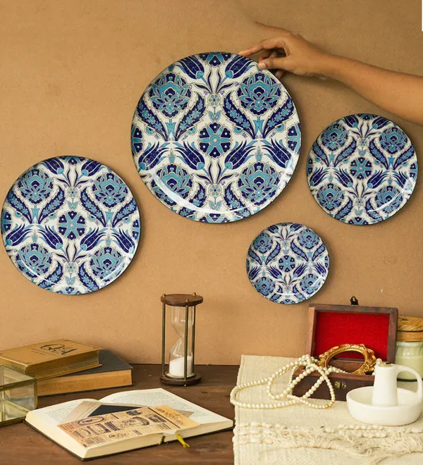Handmade_Meenkari_Hanging_Wall_Decor_Indigo_Tulip(Pack4,12In,11In,10In,8In)