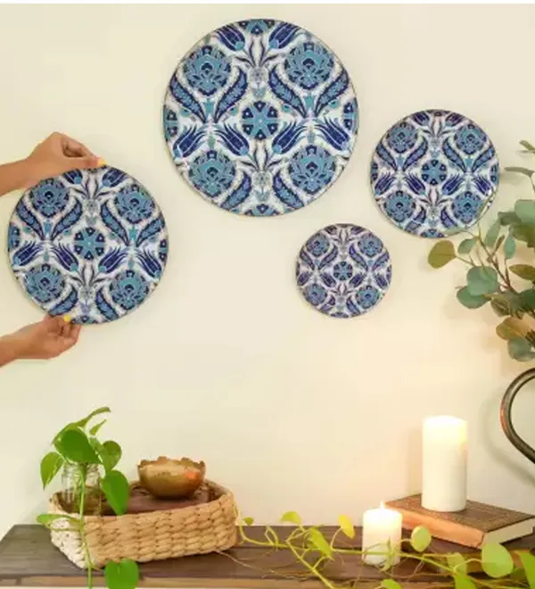 Handmade_Meenkari_Hanging_Wall_Decor_Indigo_Tulip(Pack4,12In,11In,10In,8In)