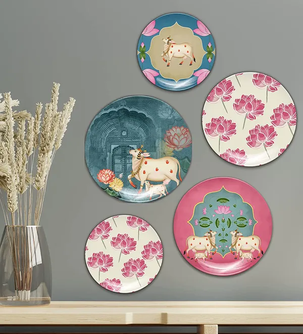 Handmade_Meenkari_Hanging_Wall_Decor_PastelPichwai(Pack4,12In,11In,11in,10In,8In)