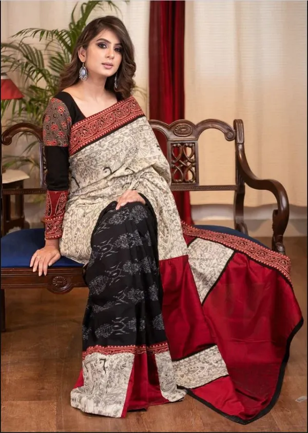 https://d1311wbk6unapo.cloudfront.net/NushopCatalogue/tr:f-webp,w-600,fo-auto/undefined_1690628475263_hbyc60cfyyp9i41.jpg__INDIAN LINEN SAREE