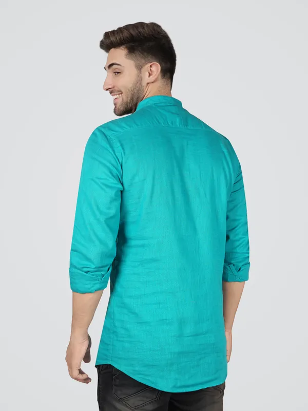 Men's_Linen_Fabric_Short_Kurta_For_casual_wear