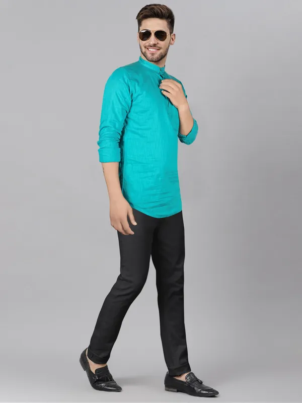 Men's_Linen_Fabric_Short_Kurta_For_casual_wear