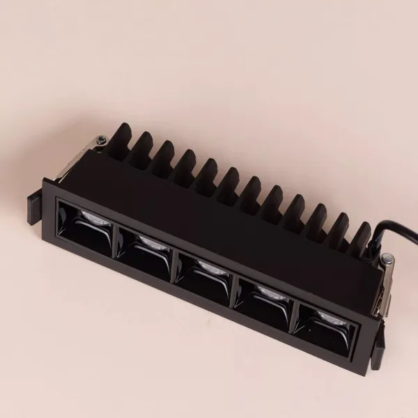 5_Way_Linea_RECESS_COB_DOWNLIGHTS_12_Watt_Aluminium_BLACK_BODY