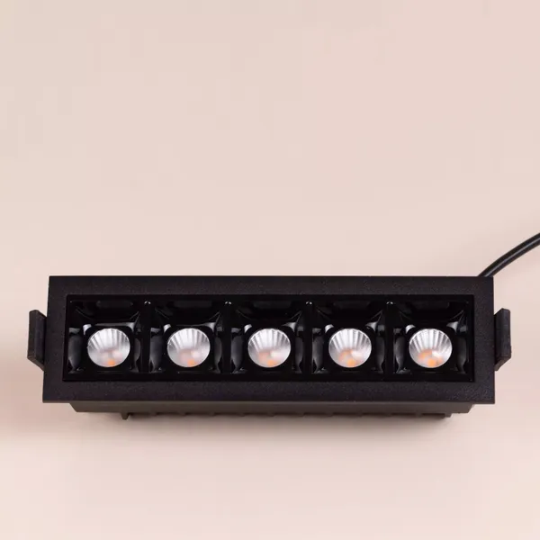 5_Way_Linea_RECESS_COB_DOWNLIGHTS_12_Watt_Aluminium_BLACK_BODY