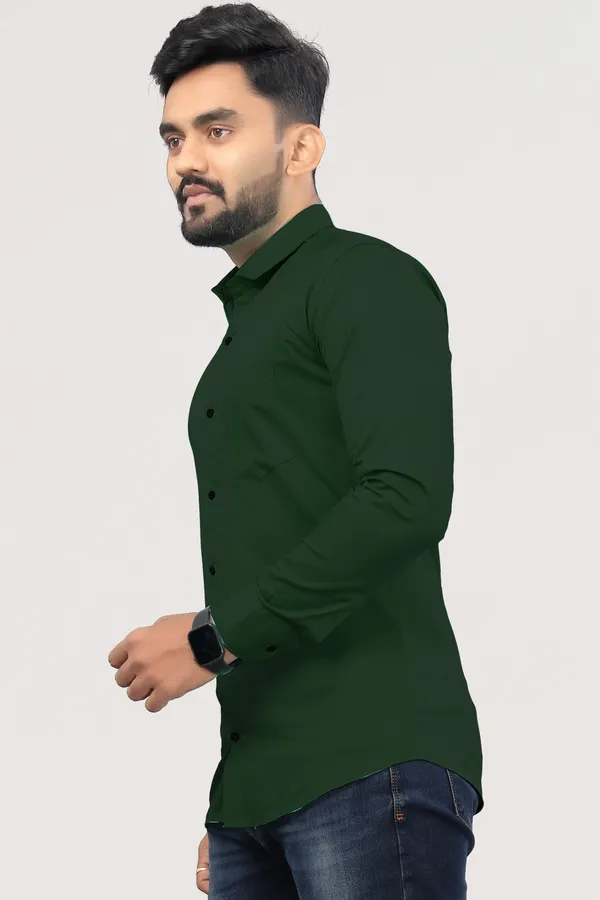 Dark_Green_Pure_Cotton_Solid_Full_Sleeve_Casual_Wear_Shirt