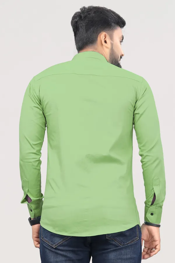 Light_Green_Pure_Cotton_Solid_Full_Sleeve_Casual_Wear_Shirt