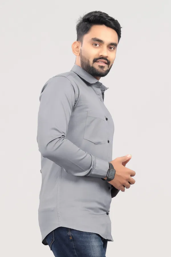 Grey_Pure_Cotton_Solid_Full_Sleeve_Casual_Wear_Shirt