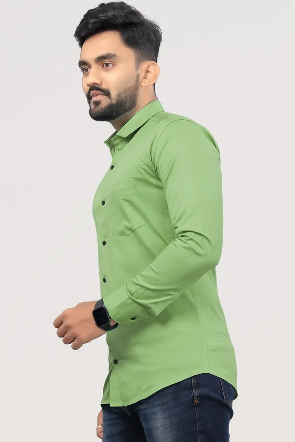 Light_Green_Pure_Cotton_Solid_Full_Sleeve_Casual_Wear_Shirt