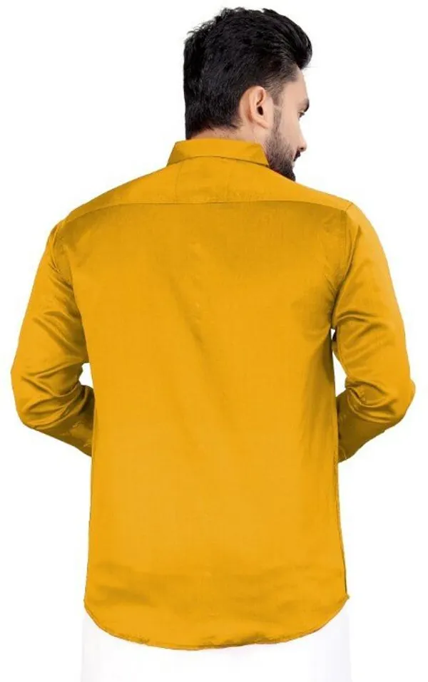 Yellow_Lycra_Blend_Solid_Full_Sleeve_Casual_Wear_Shirt