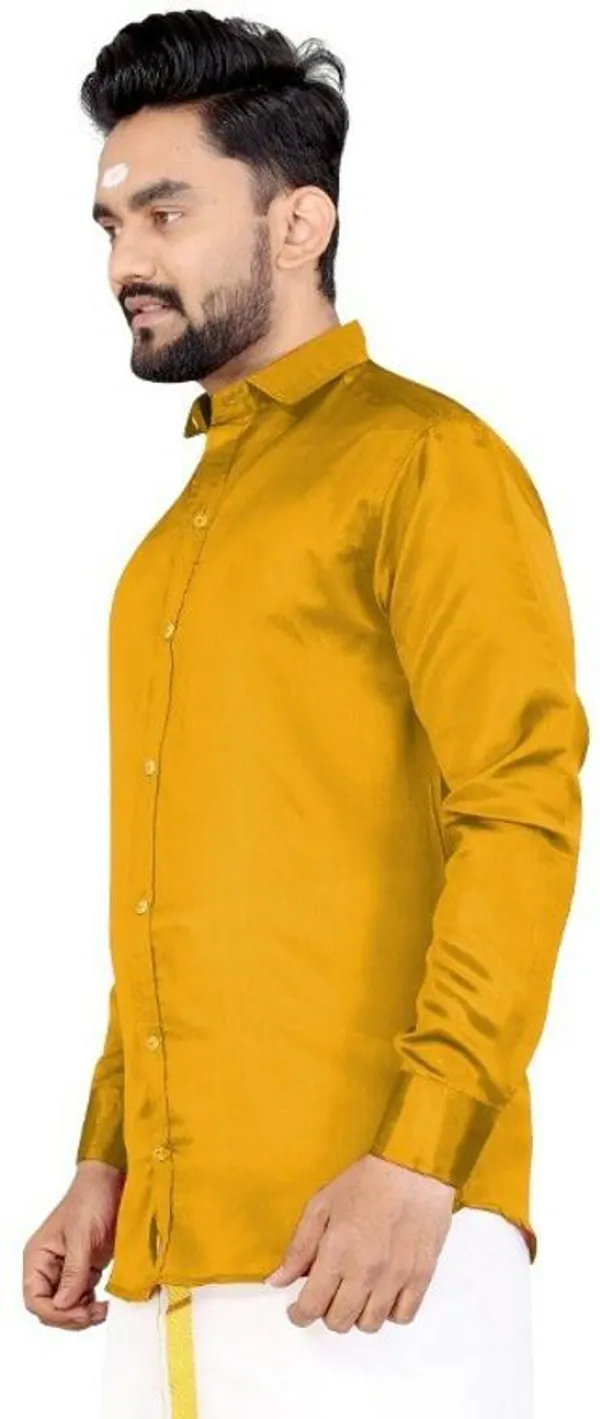 Yellow_Lycra_Blend_Solid_Full_Sleeve_Casual_Wear_Shirt