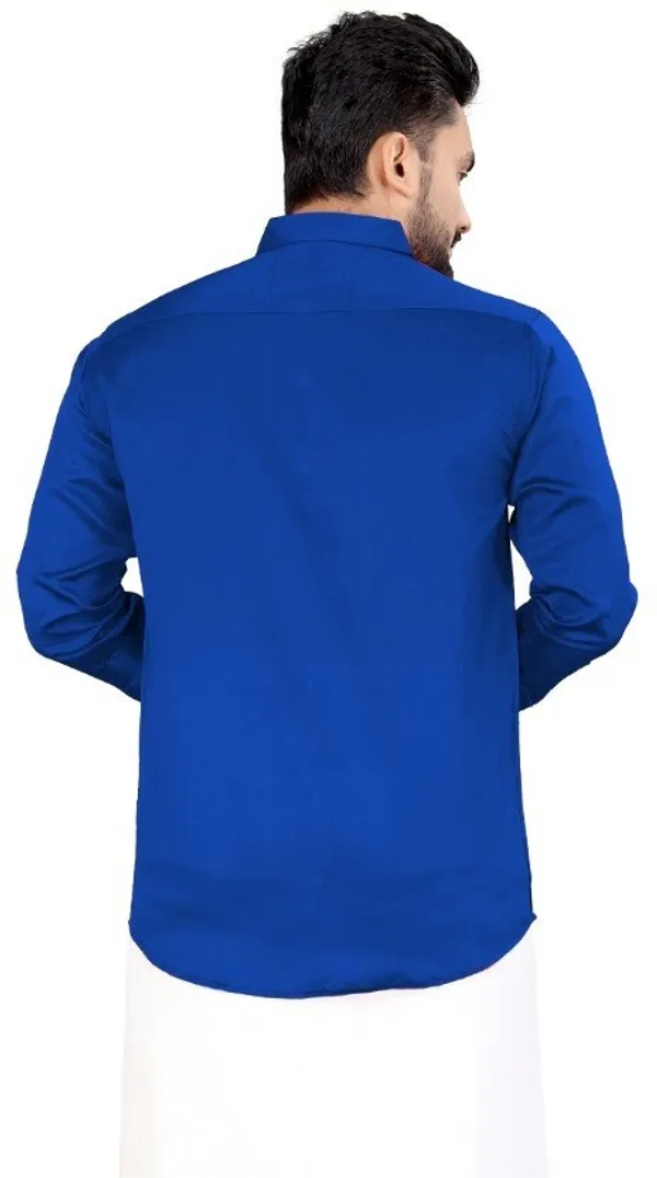 Blue_Lycra_Blend_Solid_Full_Sleeve_Casual_Wear_Shirt