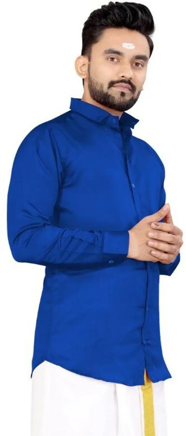 Blue_Lycra_Blend_Solid_Full_Sleeve_Casual_Wear_Shirt