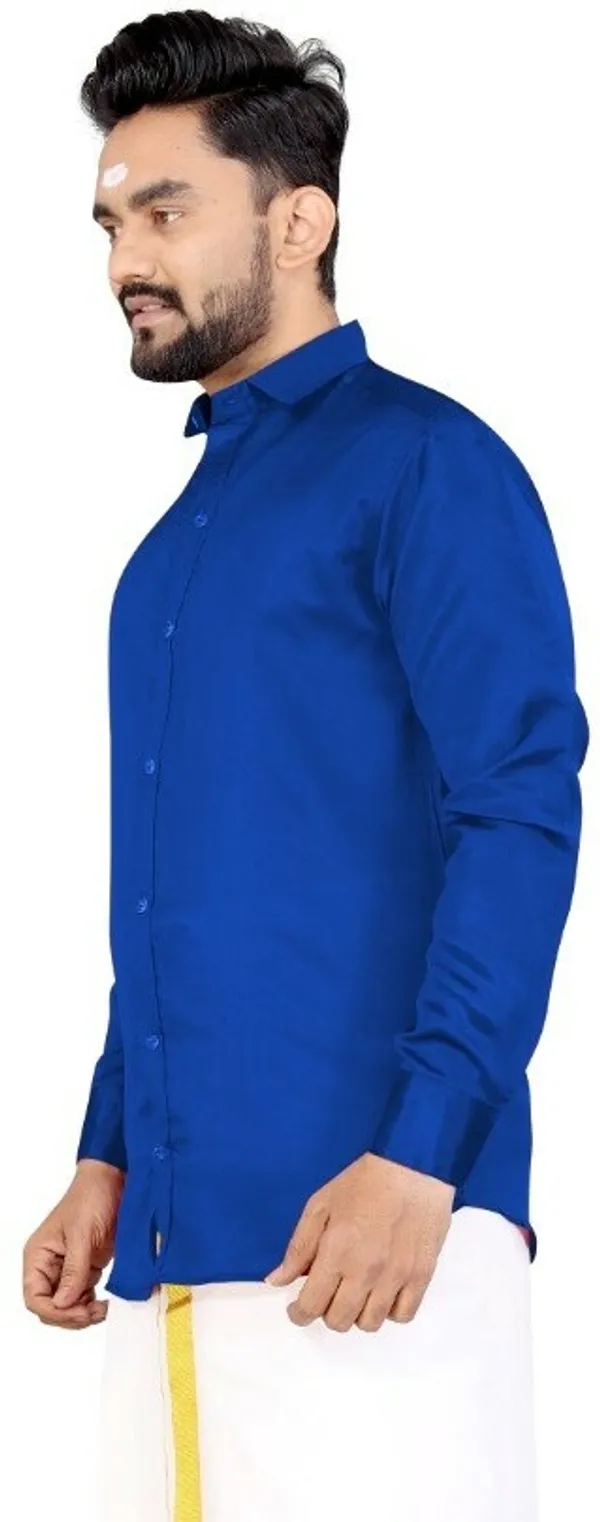 Blue_Lycra_Blend_Solid_Full_Sleeve_Casual_Wear_Shirt