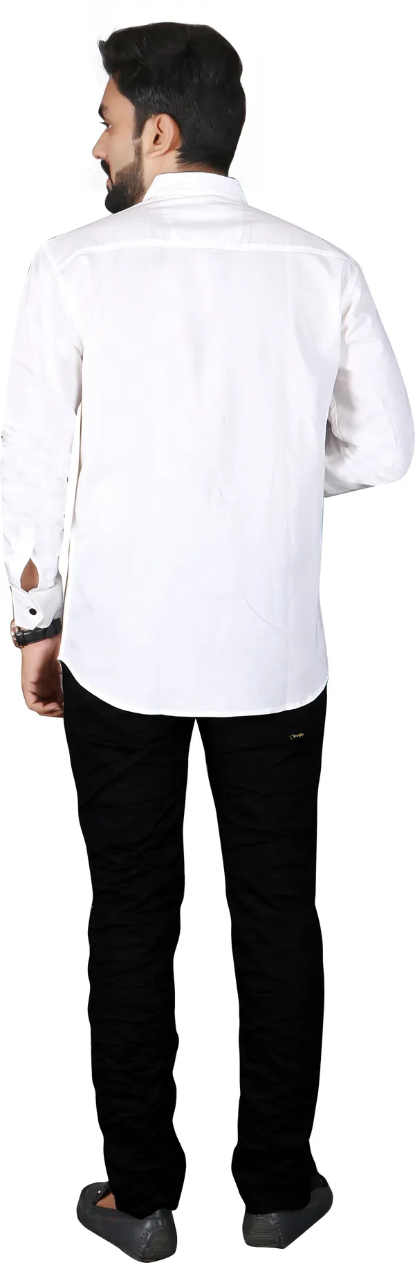 White_Cotton_Blend_Solid_Full_Sleeve_Casual_Wear_Shirt