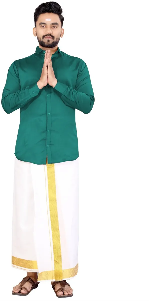 Green_Lycra_Blend_Solid_Full_Sleeve_Casual_Wear_Shirt