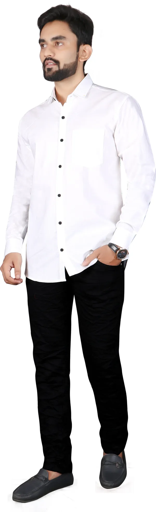 White_Cotton_Blend_Solid_Full_Sleeve_Casual_Wear_Shirt