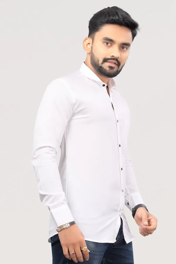 White_Pure_Cotton_Solid_Full_Sleeve_Casual_Wear_Shirt