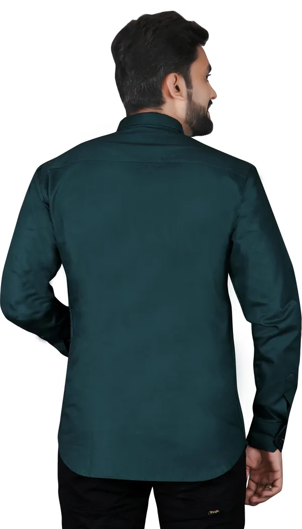 Green_Cotton_Blend_Solid_Full_Sleeve_Casual_Wear_Shirt
