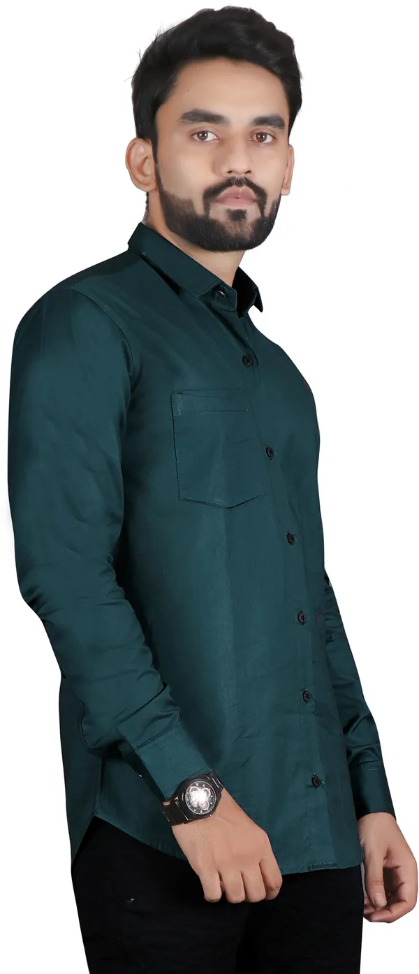 Green_Cotton_Blend_Solid_Full_Sleeve_Casual_Wear_Shirt