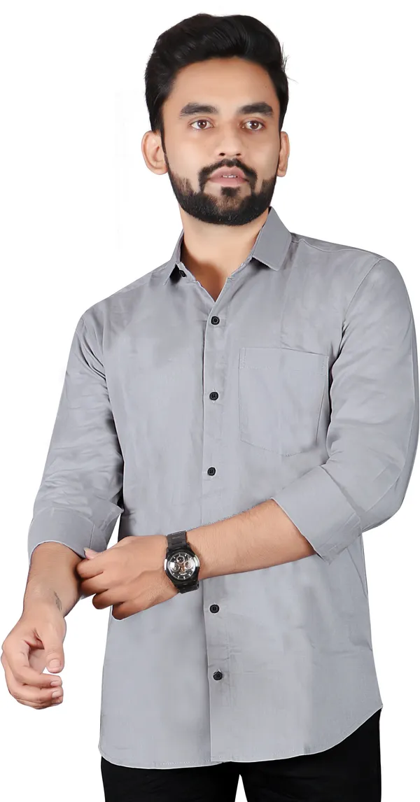 Grey_Cotton_Blend_Solid_Full_Sleeve_Casual_Wear_Shirt