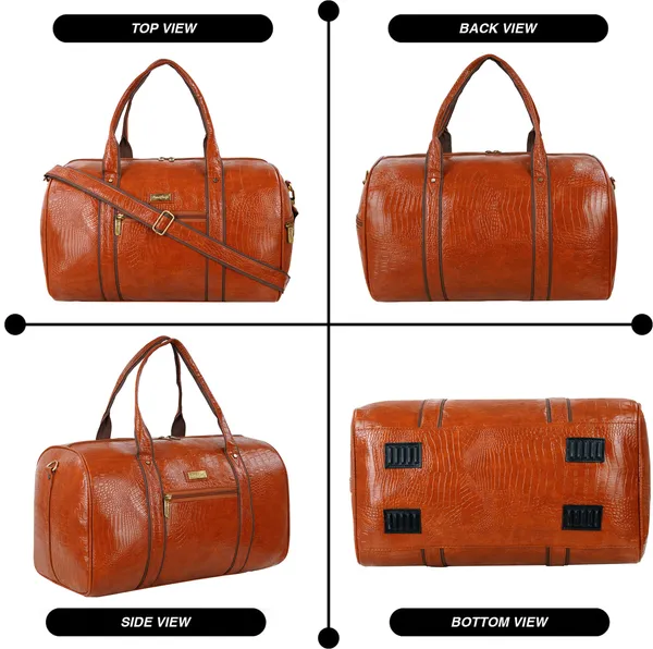 Leather_Duffle_Bag_|_PU_Leather_Croco_Textured_Airbags_Duffel_Bags_For_Travel_Small_Luggage_Handbag_Travelling_Bag