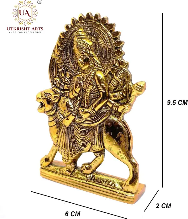 Gold_Plated_Maa_Durga_Metal_Statue_Sherawali_Mata_Murti_for_Car_Dashboard,_Home_and_Office_Decorative_Showpiece_-_9.5_cm_(Metal,_Gold)