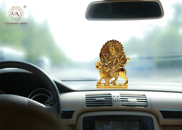 Gold_Plated_Maa_Durga_Metal_Statue_Sherawali_Mata_Murti_for_Car_Dashboard,_Home_and_Office_Decorative_Showpiece_-_9.5_cm_(Metal,_Gold)