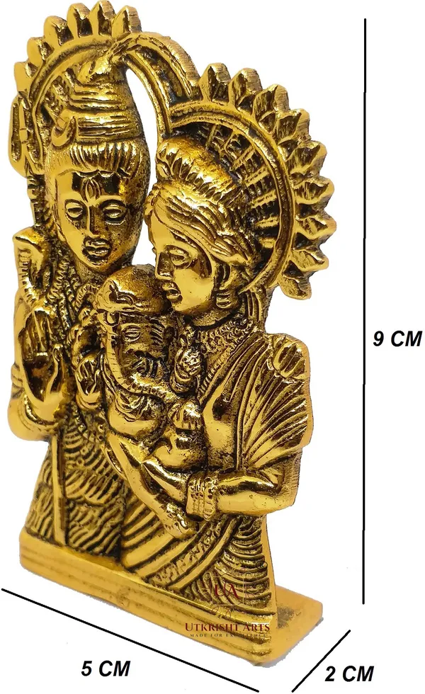 Gold_Plated_Metal_Shiv_Parivar_Statue_Shiva_Parvati_Ganesha_Idol_for_Car,_Home_and_Office_Decorative_Showpiece_-_9.5_cm_(Metal,_Gold)