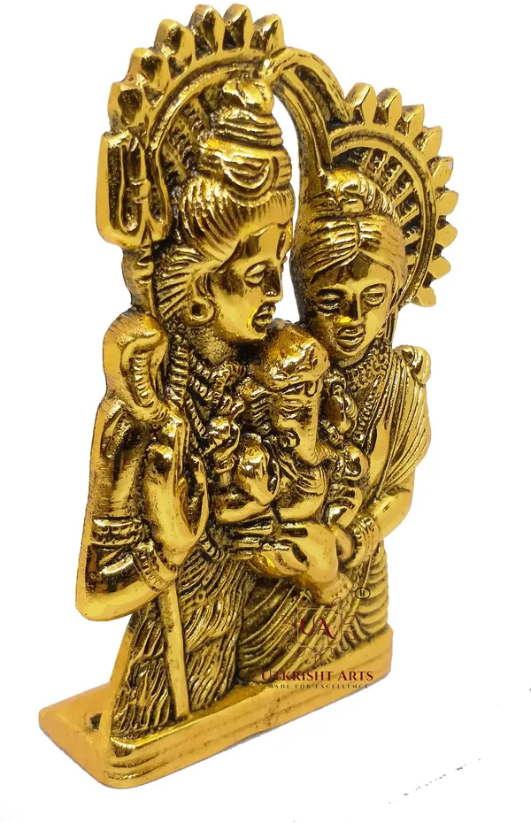 Gold_Plated_Metal_Shiv_Parivar_Statue_Shiva_Parvati_Ganesha_Idol_for_Car,_Home_and_Office_Decorative_Showpiece_-_9.5_cm_(Metal,_Gold)