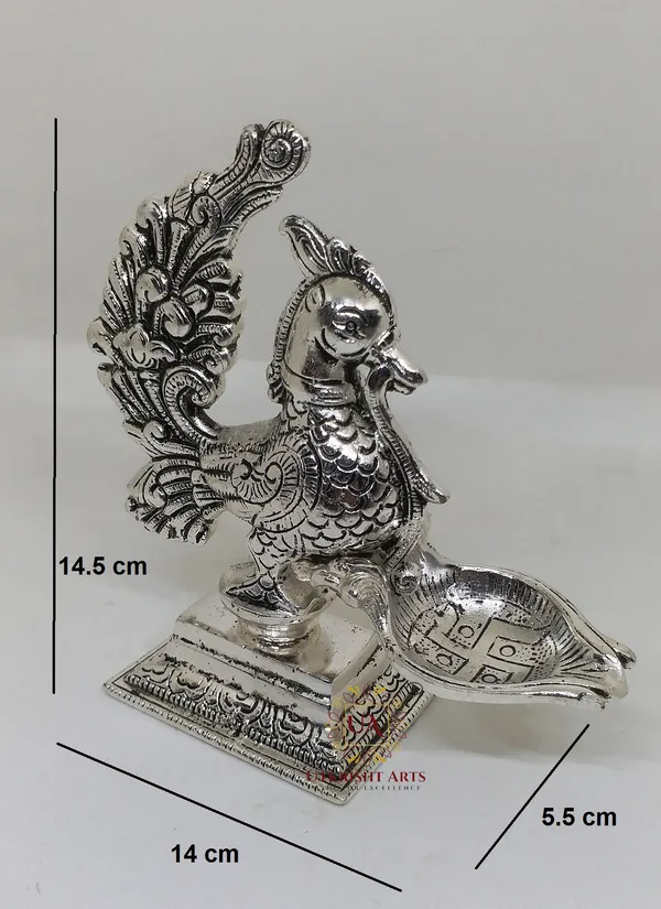 Silver_Plated_Metal_Peacock_Design_Annapakshi_Deepam_Oil_lamp_for_Temple_,_Office_&_Home_Decor_Decorative_Showpiece_-_14.5_cm_(Metal,_Silver)