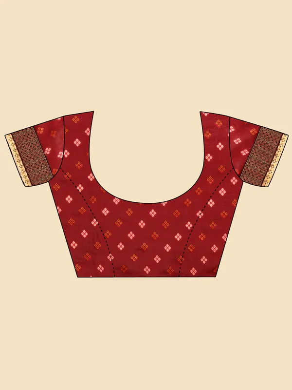 Red_colour_georgette_traditional_bandhej_printed_saree_with_diamond_embellished_border