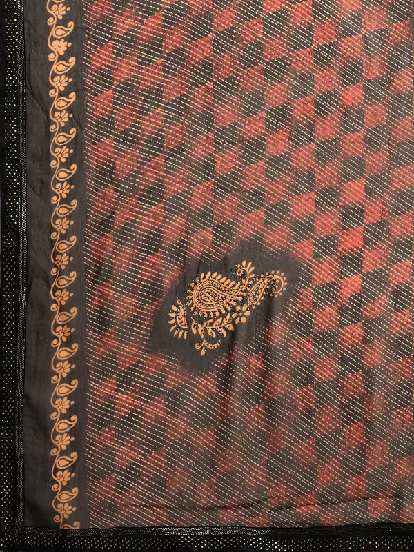 Maroon_georgette_material_diamond_embellished_saree