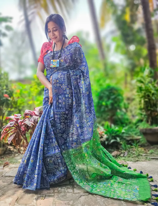 Blue_Printed_Bollywood_Pure_Silk_Saree