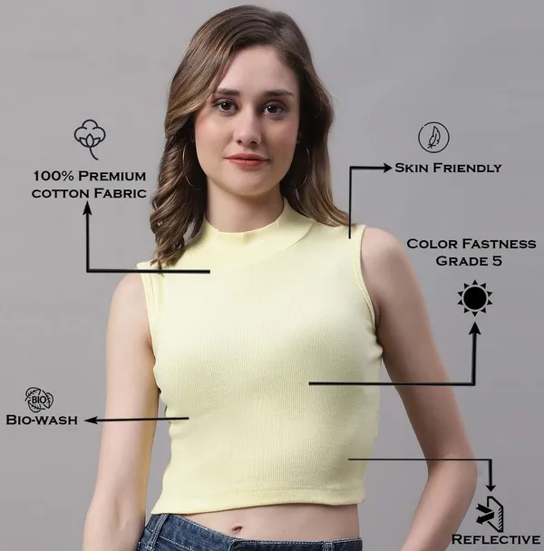 Yellow_Cotton_Rib_Turtle_Neck_Crop_Top_For_Women