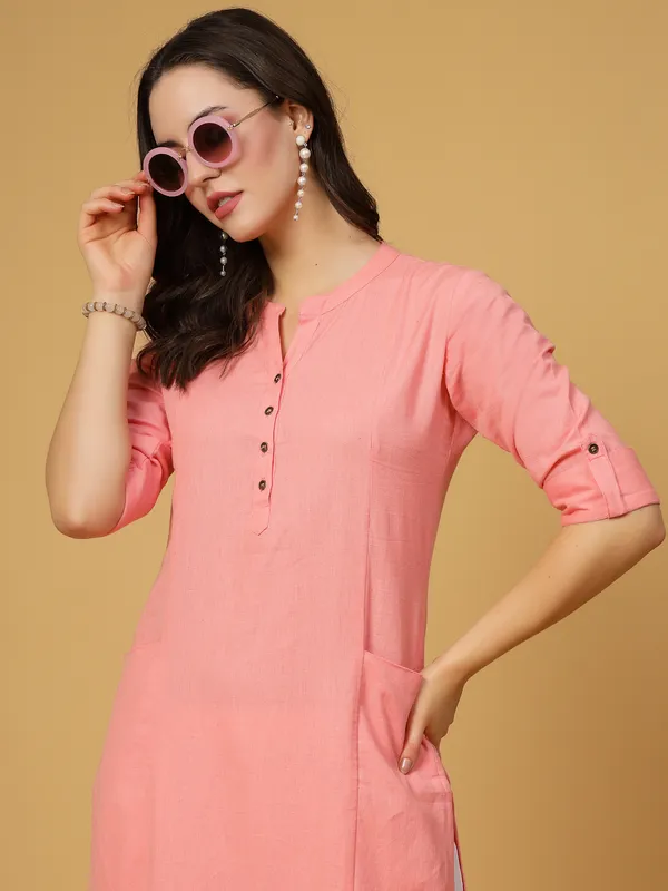 Light_Pink_Cotton_Solid_Straight_Kurta
