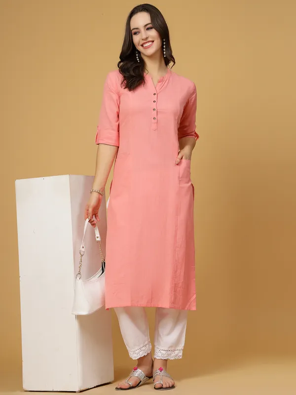 Light_Pink_Cotton_Solid_Straight_Kurta