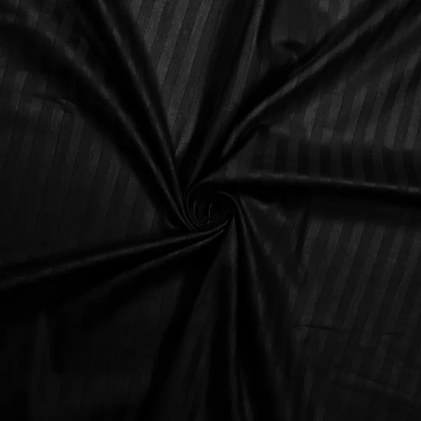 _100%_Cotton_220_TC_Italian_Stripes_Flat_King_Size_Bedsheet_With_2_Pillow_Cover_(108_x_108_Inch,_BLACK)