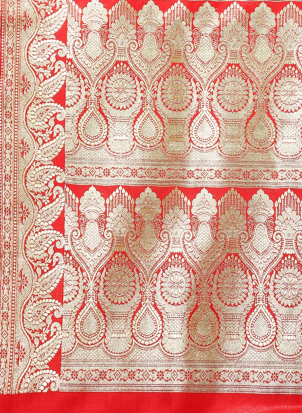 Red_Silk_Blend_Banarasi_Sarees_For_Women