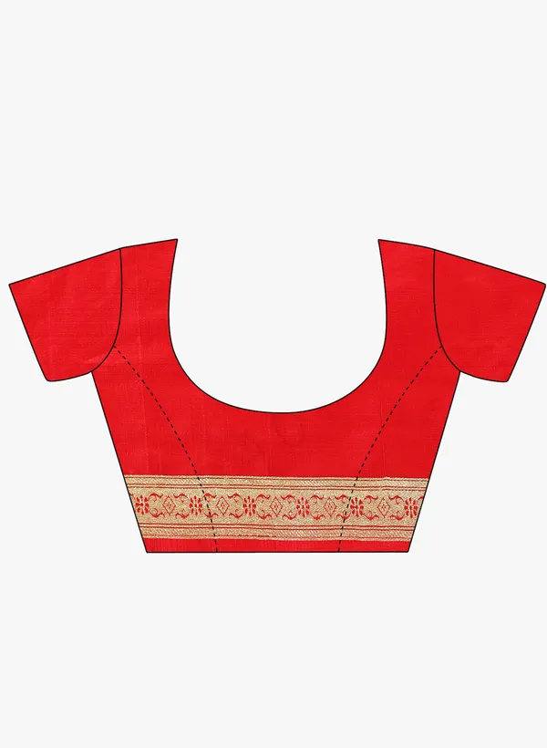 Red_Silk_Blend_Banarasi_Sarees_For_Women