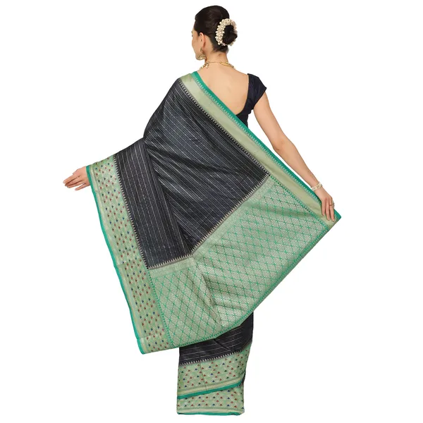 Blue_Organza_Banarasi_Sarees_For_Women